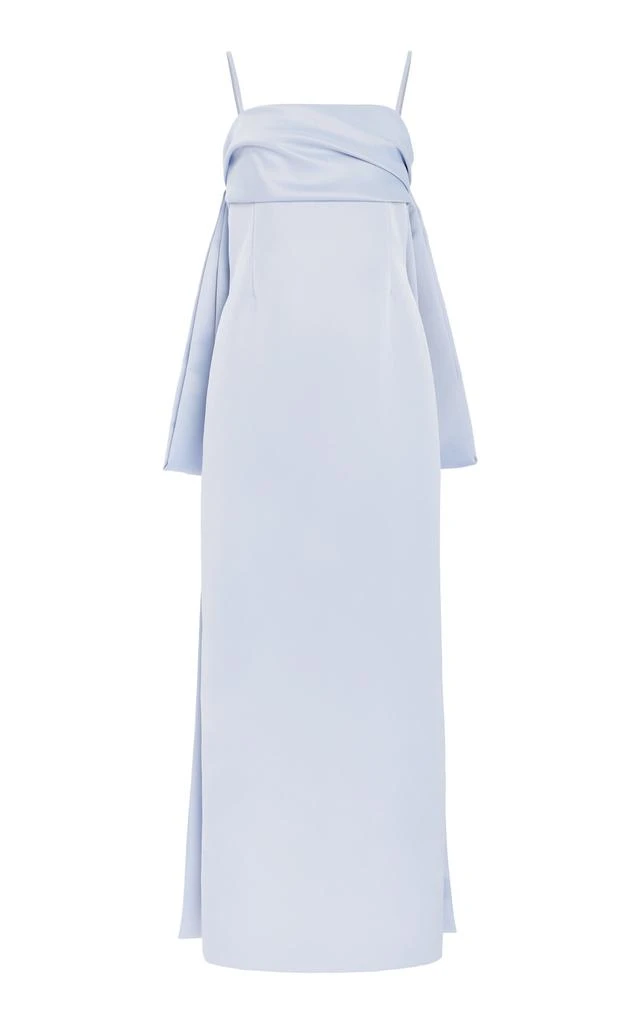 Delphine Delphine - Cleo Cape-Detailed Satin Gown - Blue - US 4 - Moda Operandi 1