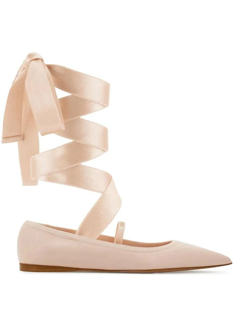 Salvatore Ferragamo Salvatore Ferragamo Carice Ballet Flat With Ankle Ribbon Shoes 1