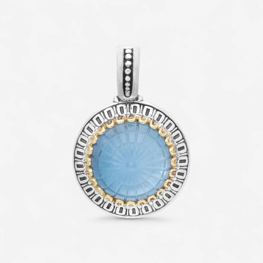 Konstantino Konstantino Dome Sterling Silver 
18k Yellow Gold Blue Spinel 
Mother of Pearl Pendant MEKJ732-628 2