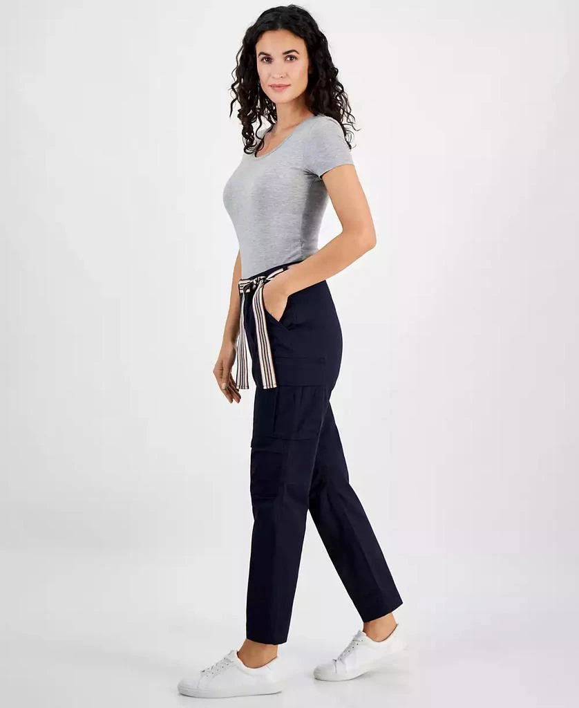 Nautica Jeans Women's High-Rise Striped-Belt Cargo Pants 3