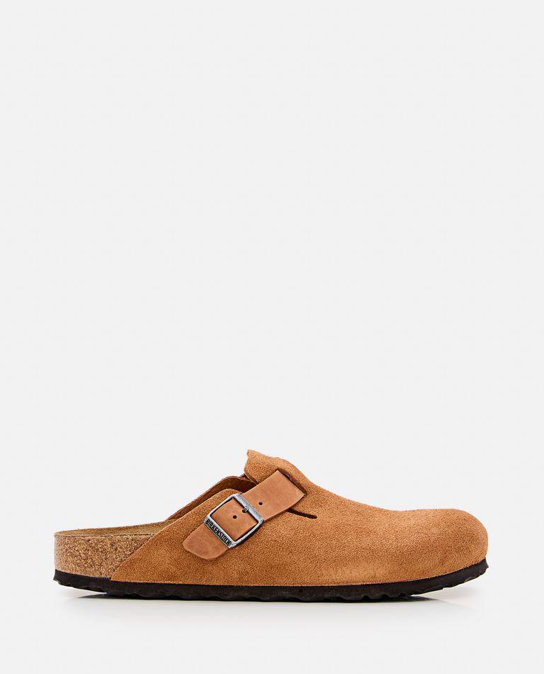 サンダル Birkenstock Ciabatta Boston Sfb Mocha In Suede Boston Soft Footbed Suede Leather Mocha | BIRKENSTOCK