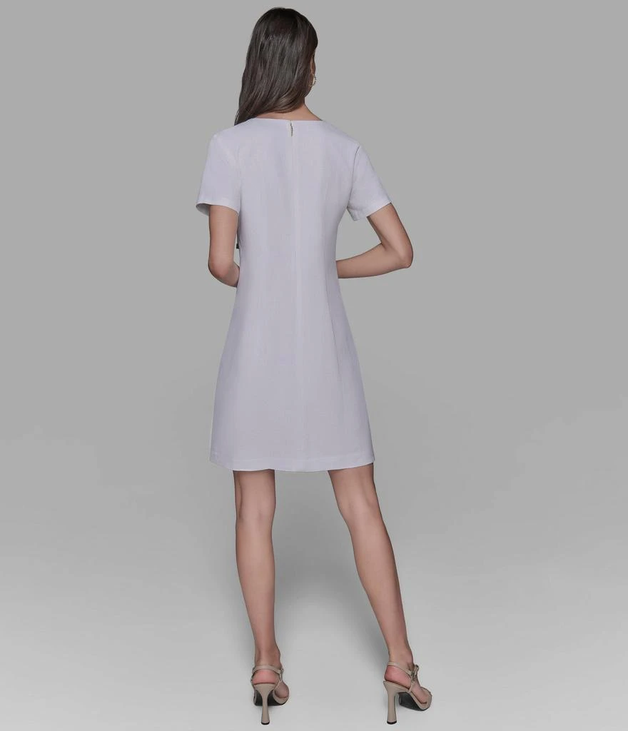Karl Lagerfeld Paris SHORT SLEEVE LACE UP LINEN DRESS 2