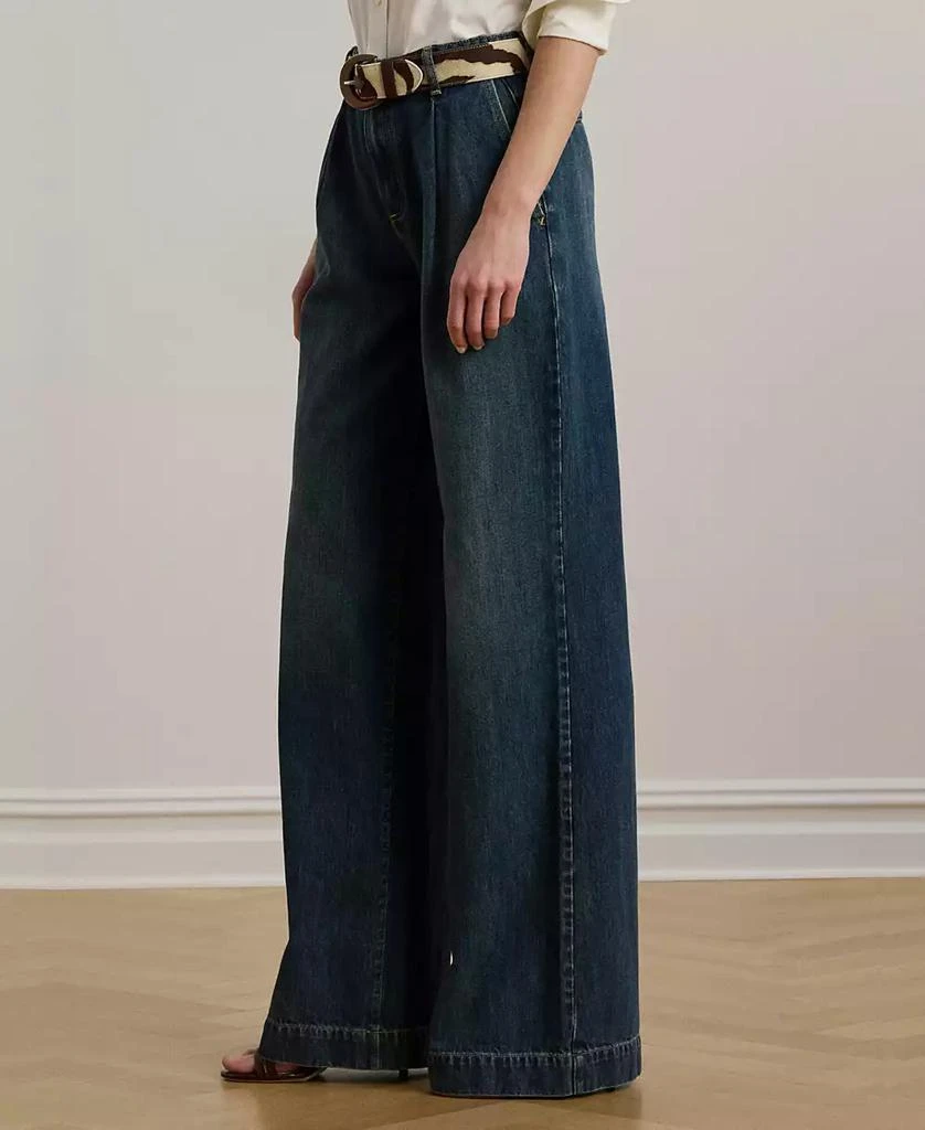 Ralph Lauren Women's High-Rise Pleated Wide-Leg Jeans 4