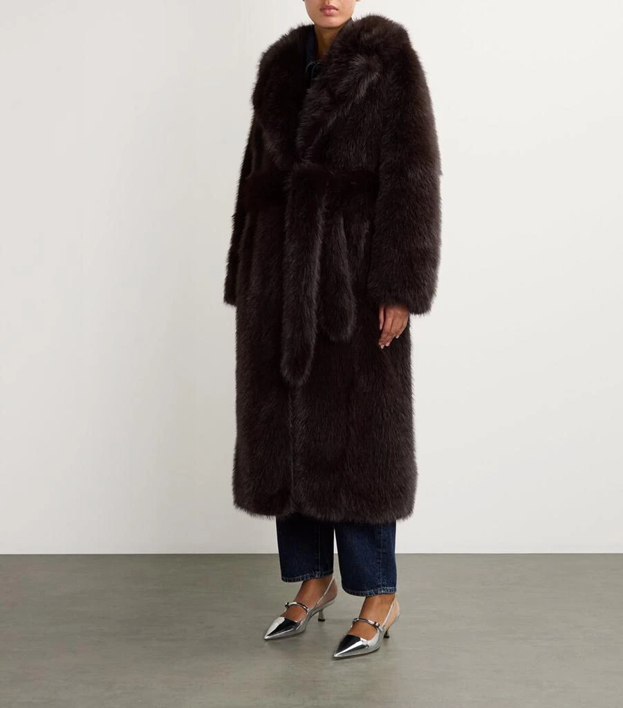 AGOLDE x Shoreditch Ski Club Faux Shearling Ebony Coat 3