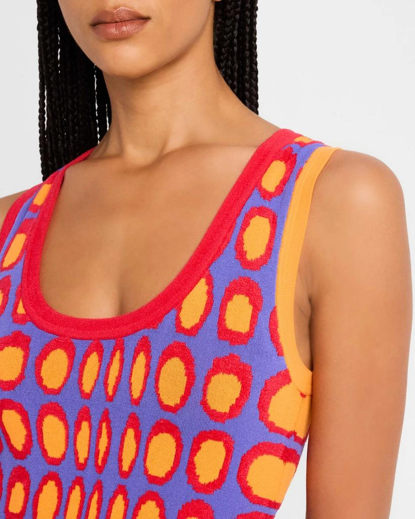 CHRISTOPHER JOHN ROGERS Wiggle Dot Jacquard Midi Tank Dress 5