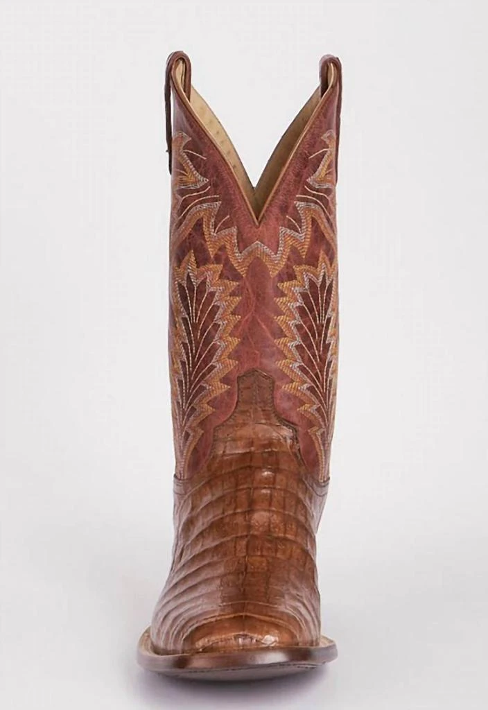 Lucchese Men's Caiman Belly Exotic Charles Horseman Boots In Sienna/red 2