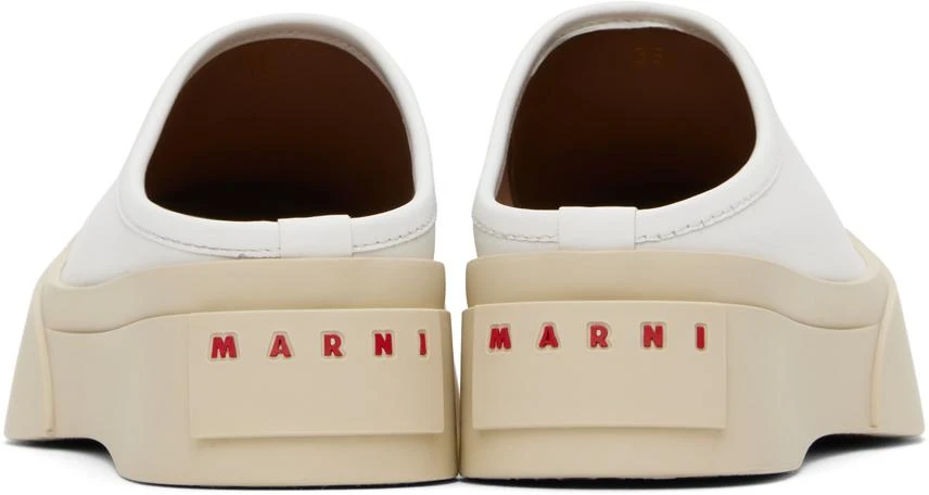Marni White Leather Pablo Slippers 2