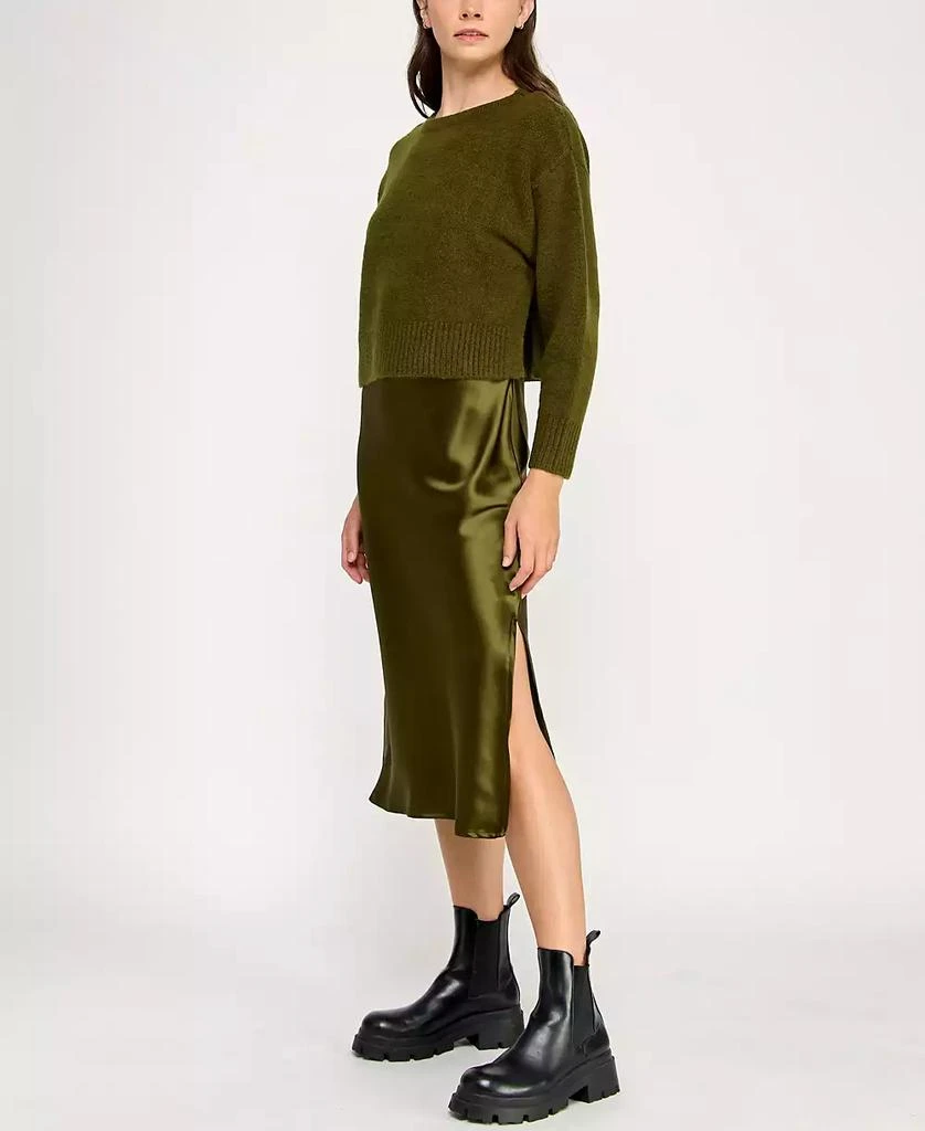 Juniors' 2-Piece Satin Midi Slip & Pullover Sweater Set  On Sale Now with  Up to 40% Off | Discover Exclusive Deals & Savings at BeyondStyle   Authentic INVITEE women|dress|sweater|men|juniors|dresses|clothe with  Limited-Time