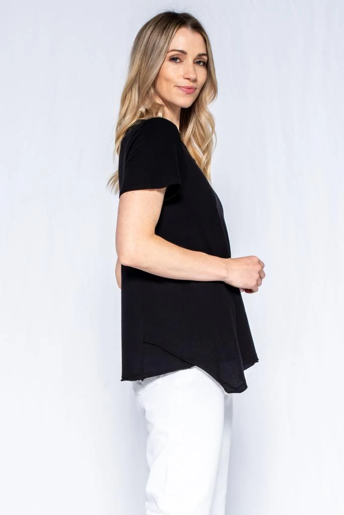 WILT Clothing Easy Crew 2-Ply Front Raw Hem Short Sleeve 2