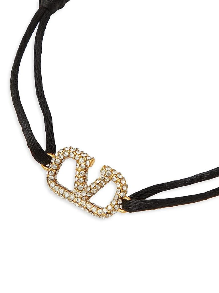 Valentino Vlogo Signature Bracelet in Cotton and Swarovski Crystals 4