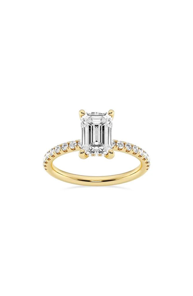 Badgley Mischka 14K Gold Emerald Cut Lab Created Diamond Ring - 2.20ct. 1