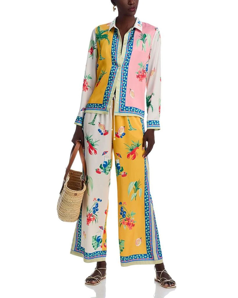 AQUA Printed Long Sleeve Blouse - Exclusive 2