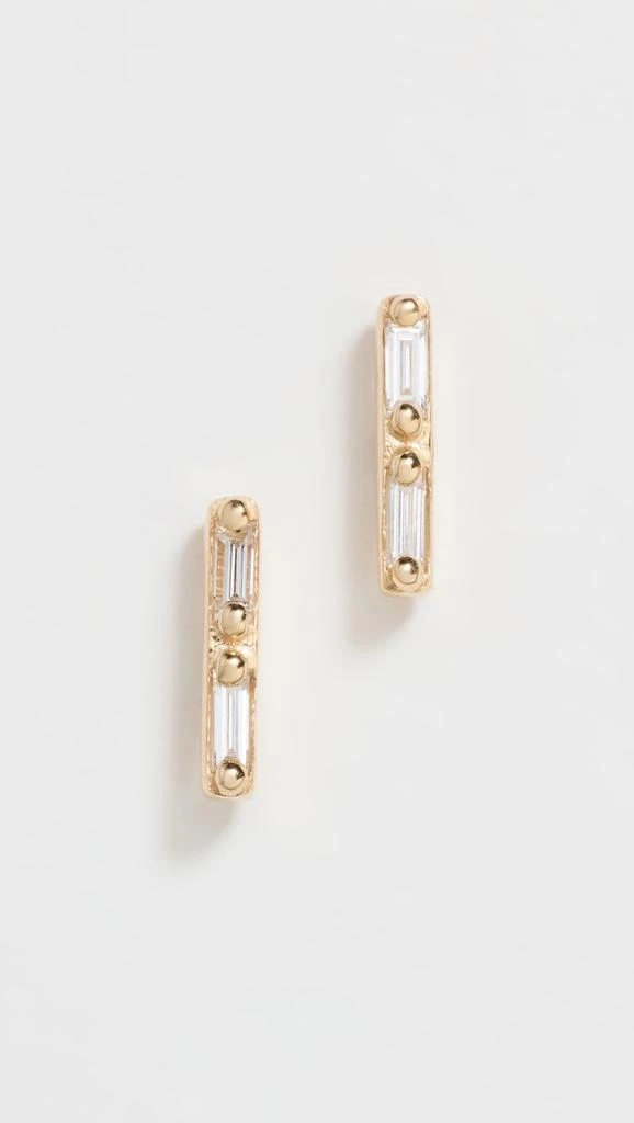Suzanne Kalan 14k Baguette Diamond Stick Studs 4
