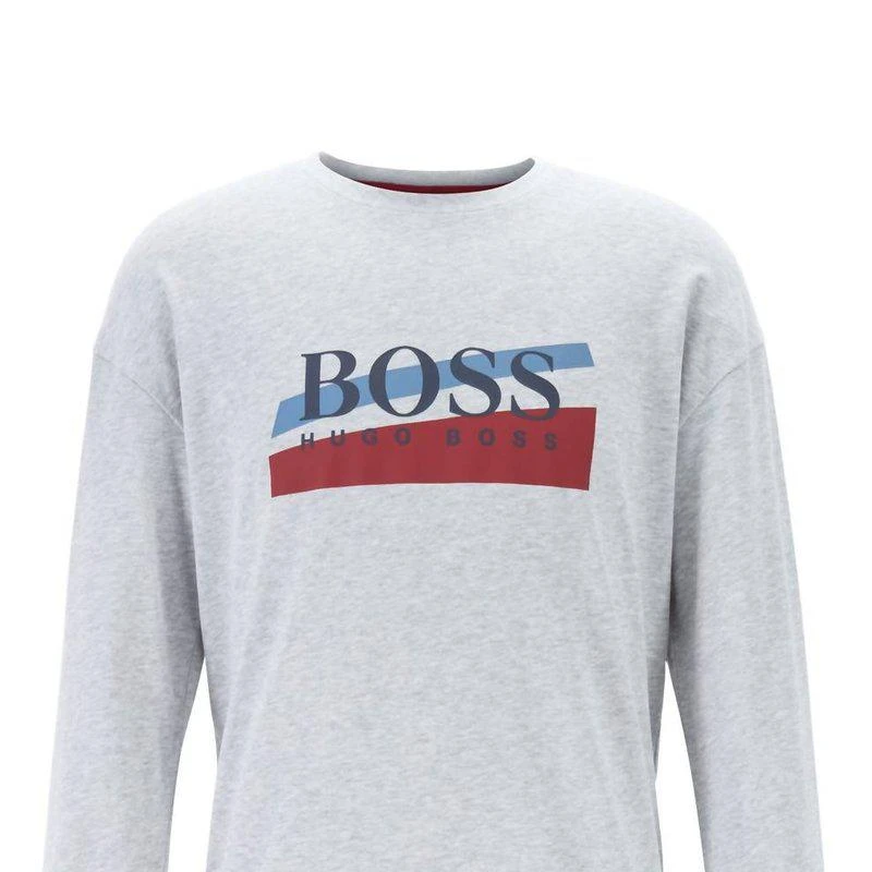 Hugo Boss Men Loungewear Rubberized Logo 100% Cotton Authentic Sweatshirt 1