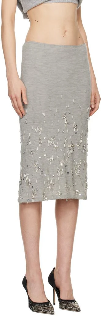Christopher Esber Gray Crystal Cluster Midi Skirt 2