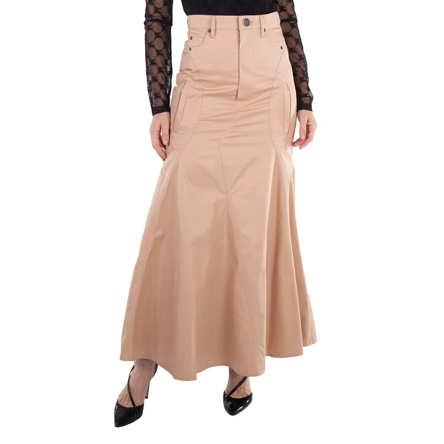 Burberry High-Waist Flared Cotton Skirt 1