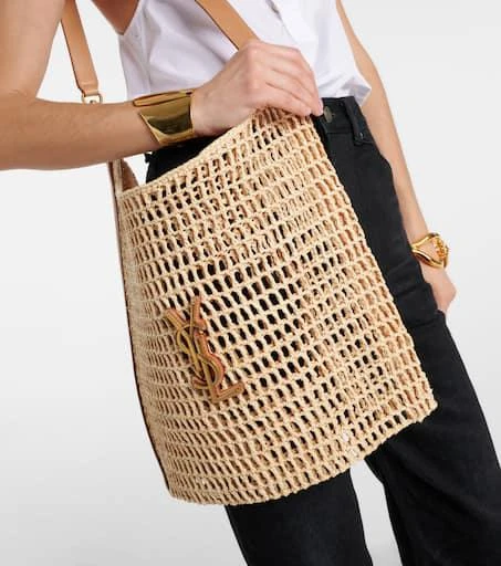 Yves Saint Laurent Oxalis crochet raffia shoulder bag 2