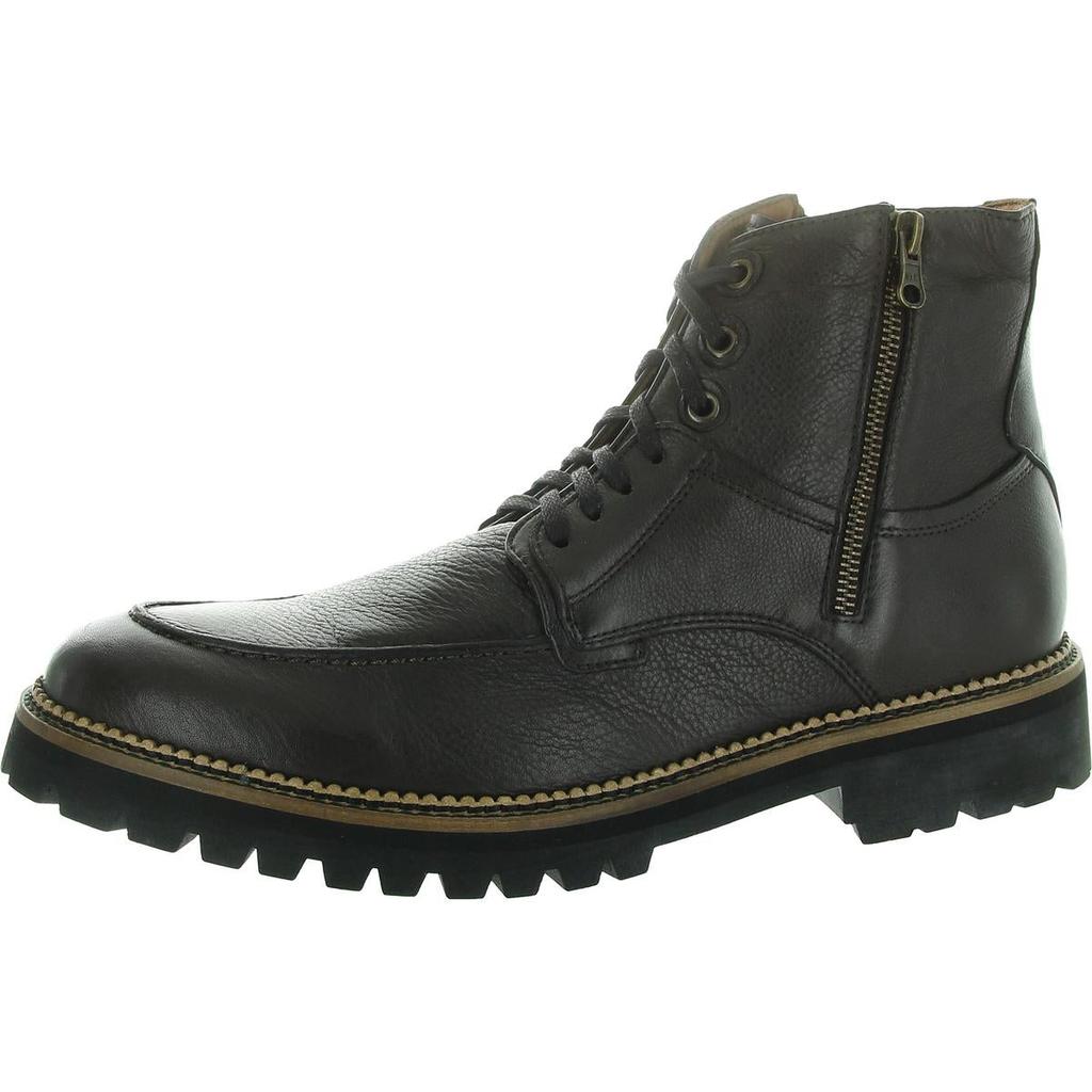 Donald J Pliner Mens Zipper Leather Combat & Lace-Up Boots