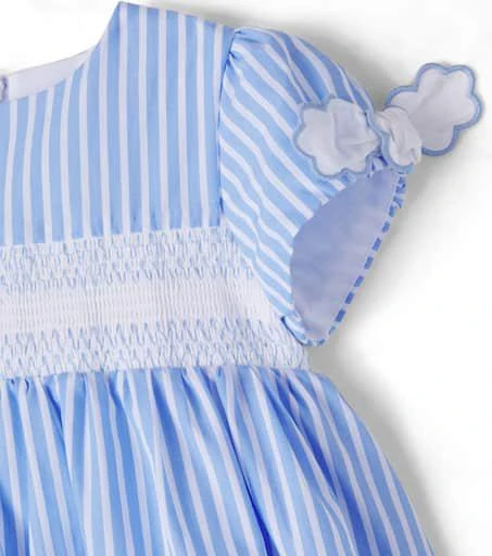 Patachou Baby bow-detail striped cotton poplin dress 3