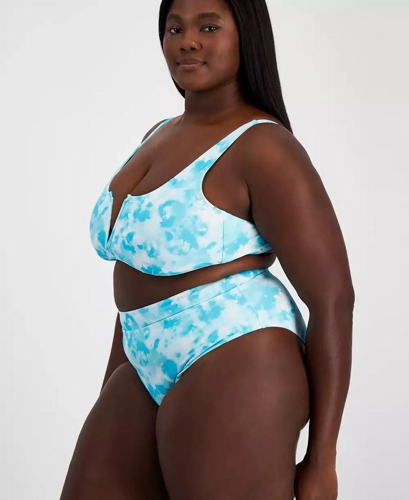 California Waves Salt + Cove Plus Size Tie-Dyed Bikini Top, Created for Macy's 3