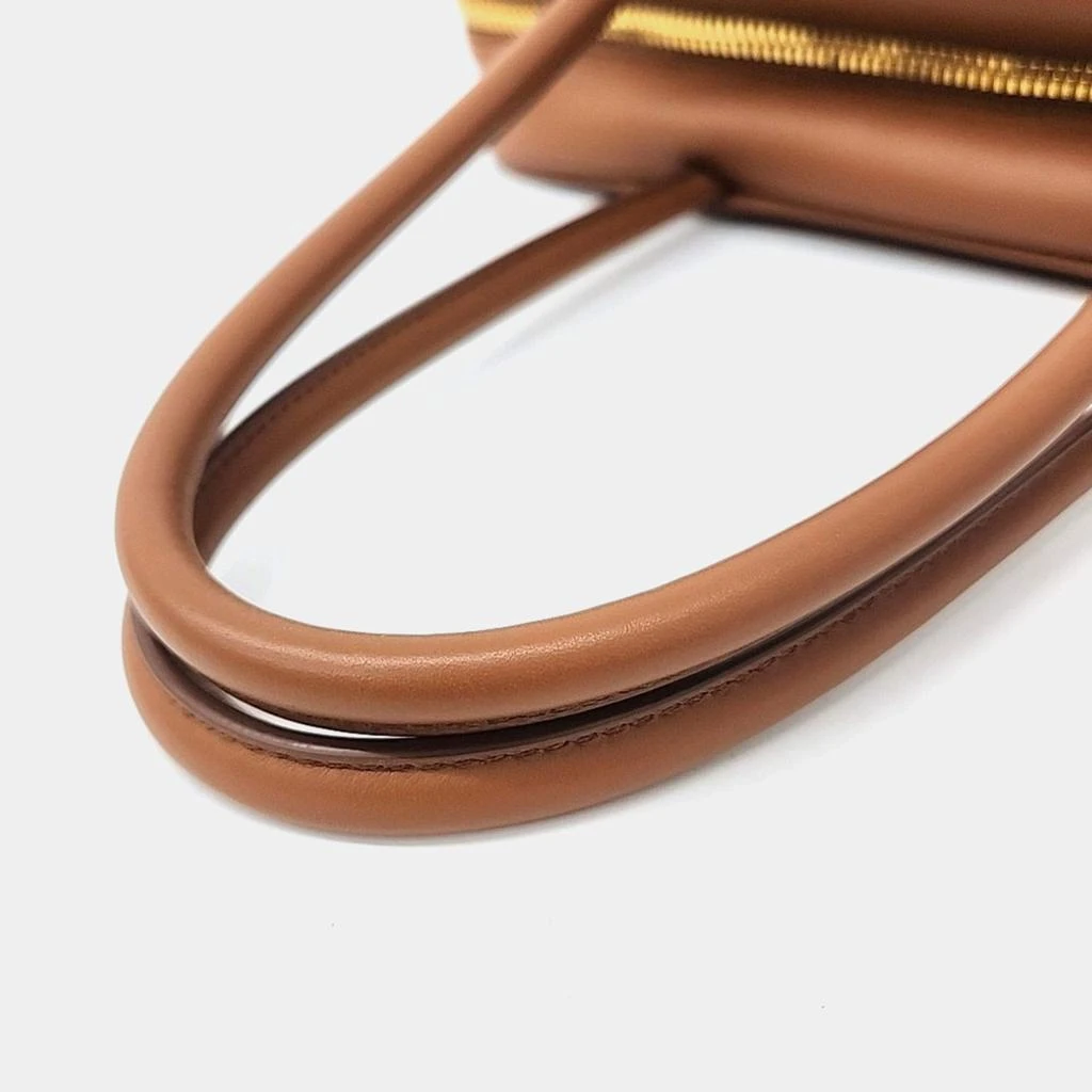 Miu Miu  Miu Miu Brown Leather Embossed Logo Bowling Bag 4