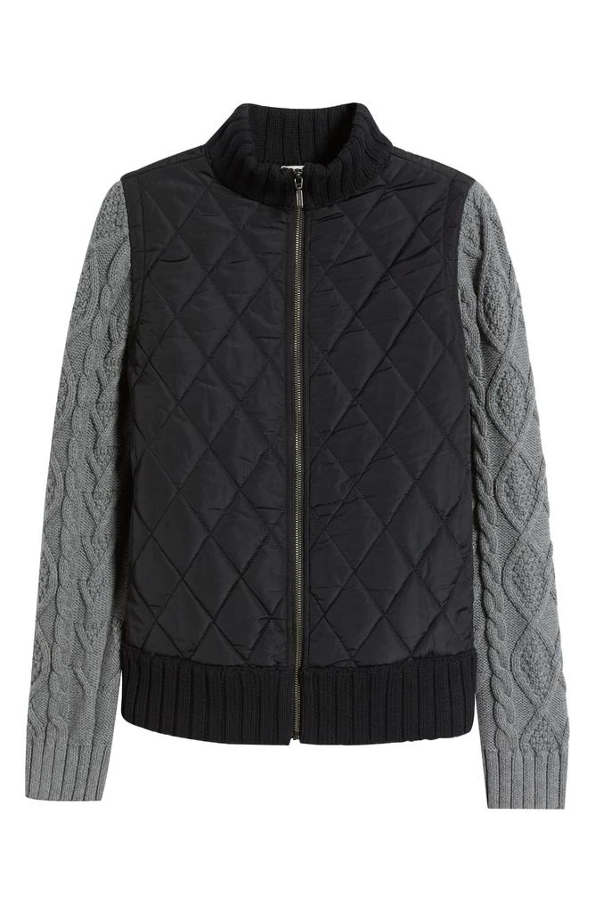 Caslon Mixed Media Quilted Sweater Jacket 6