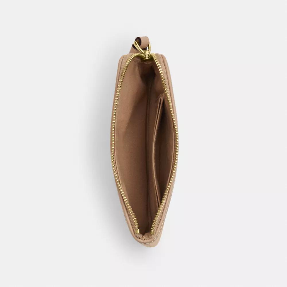 Coach Corner Zip Wristlet With Signature Canvas