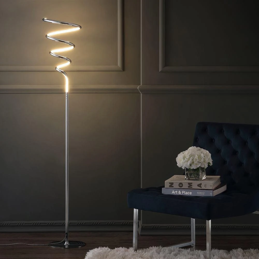 JONATHAN Y Scribble 60.5" Modern Dimmable Metal Integrated LED Floor Lamp 4