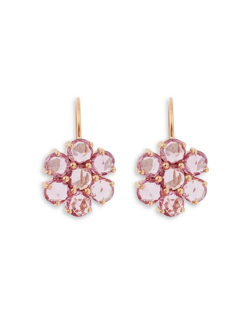 Ileana Makri 18K Rose Gold Fine Florescence Pink Sapphire Cluster Daisy Bloom Drop Earrings 1