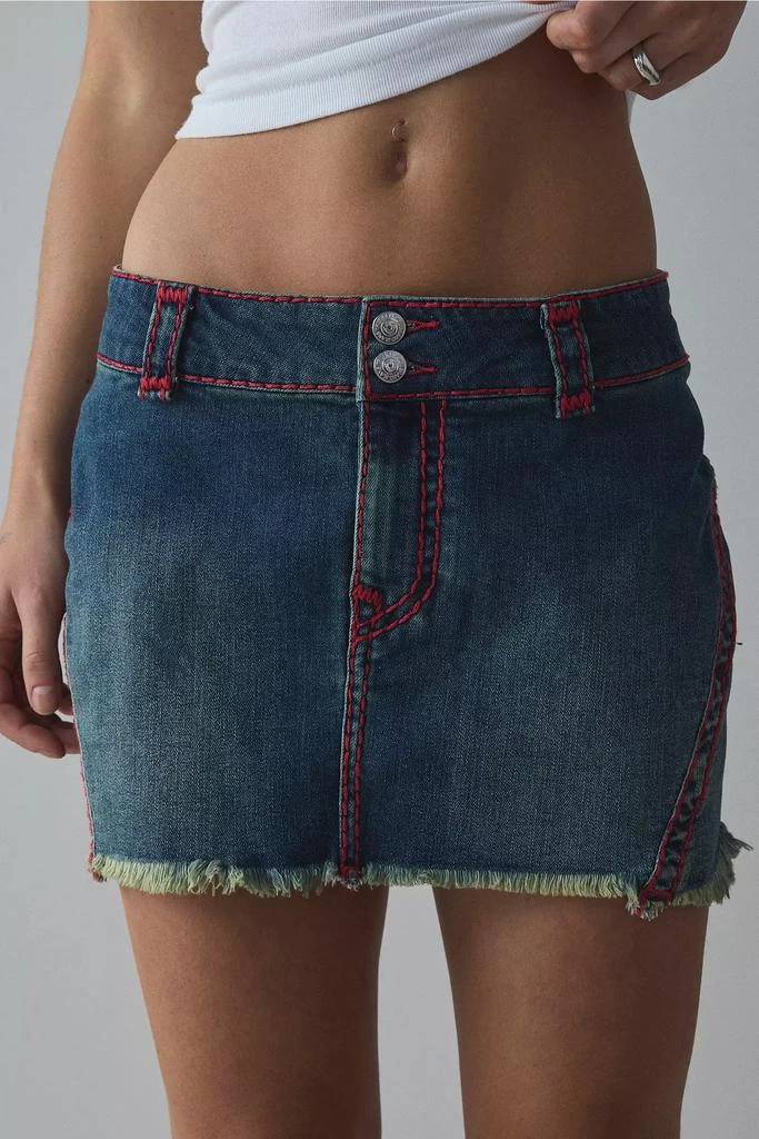 True Religion True Religion Twisted Seam Super T Flap Denim Mini Skirt 1
