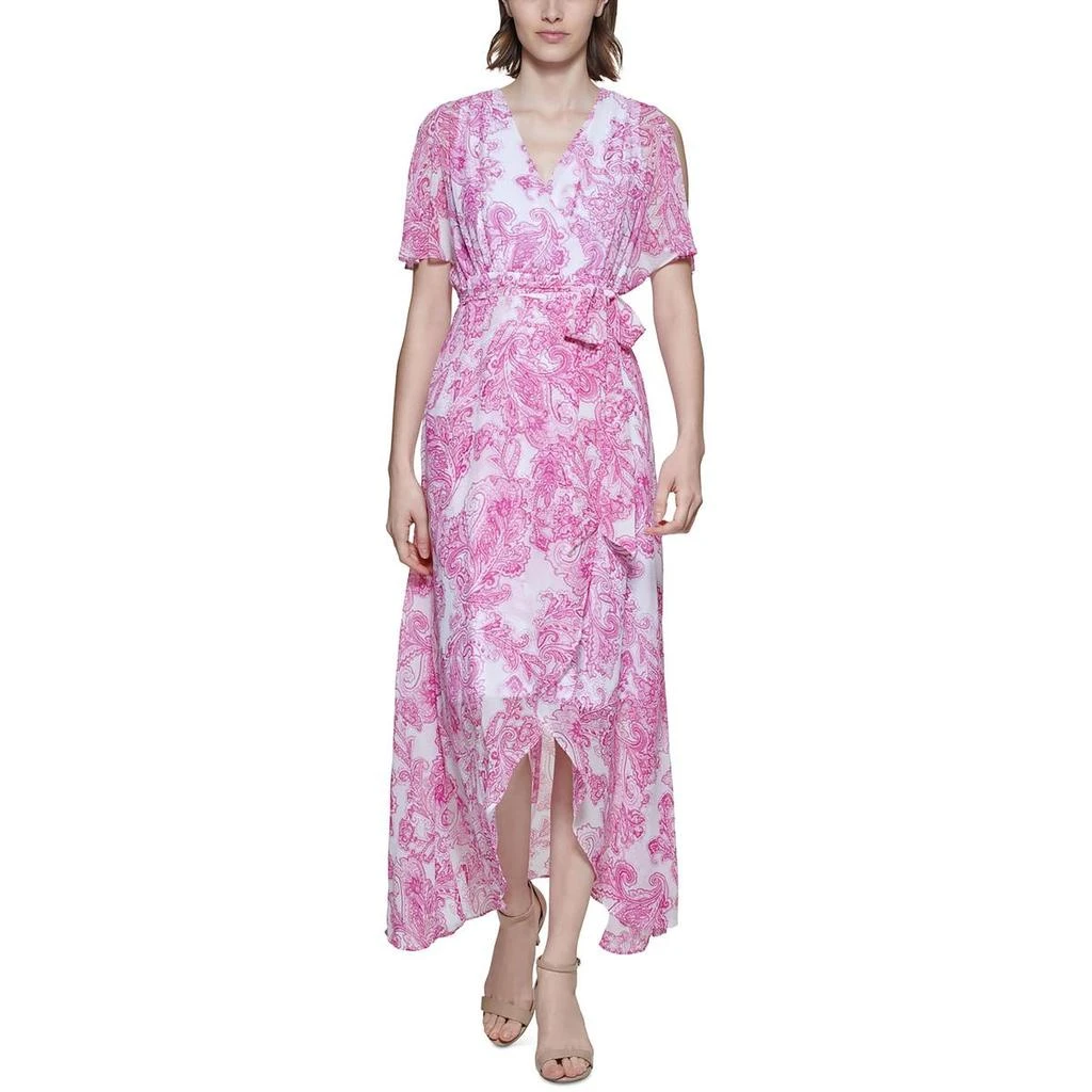 Jessica Howard Womens Printed Hi-Low Maxi Dress 1