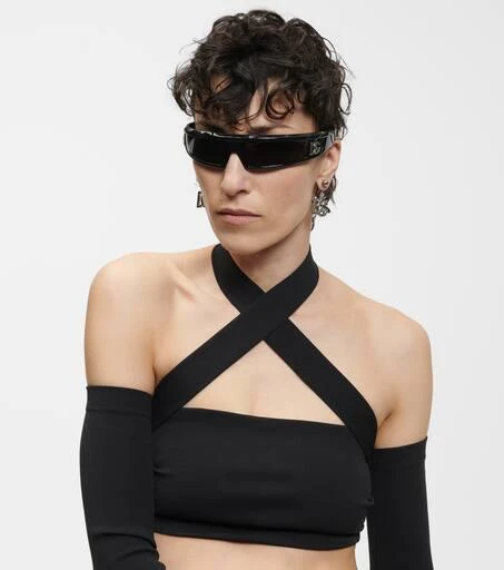 Dolce & Gabbana Narrow wraparound acetate sunglasses 6
