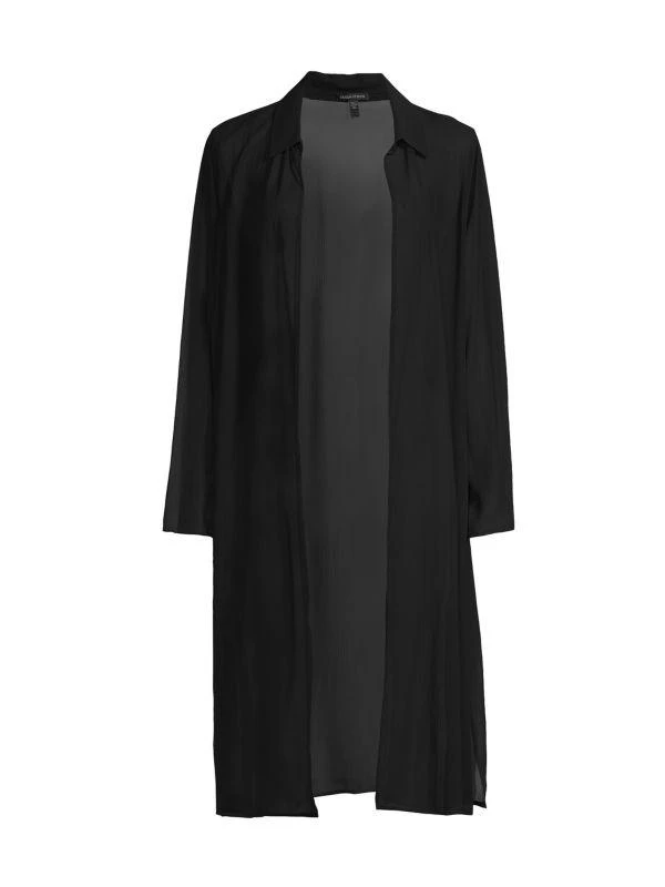 Eileen Fisher Classic Collar Silk Open-Front Jacket 5
