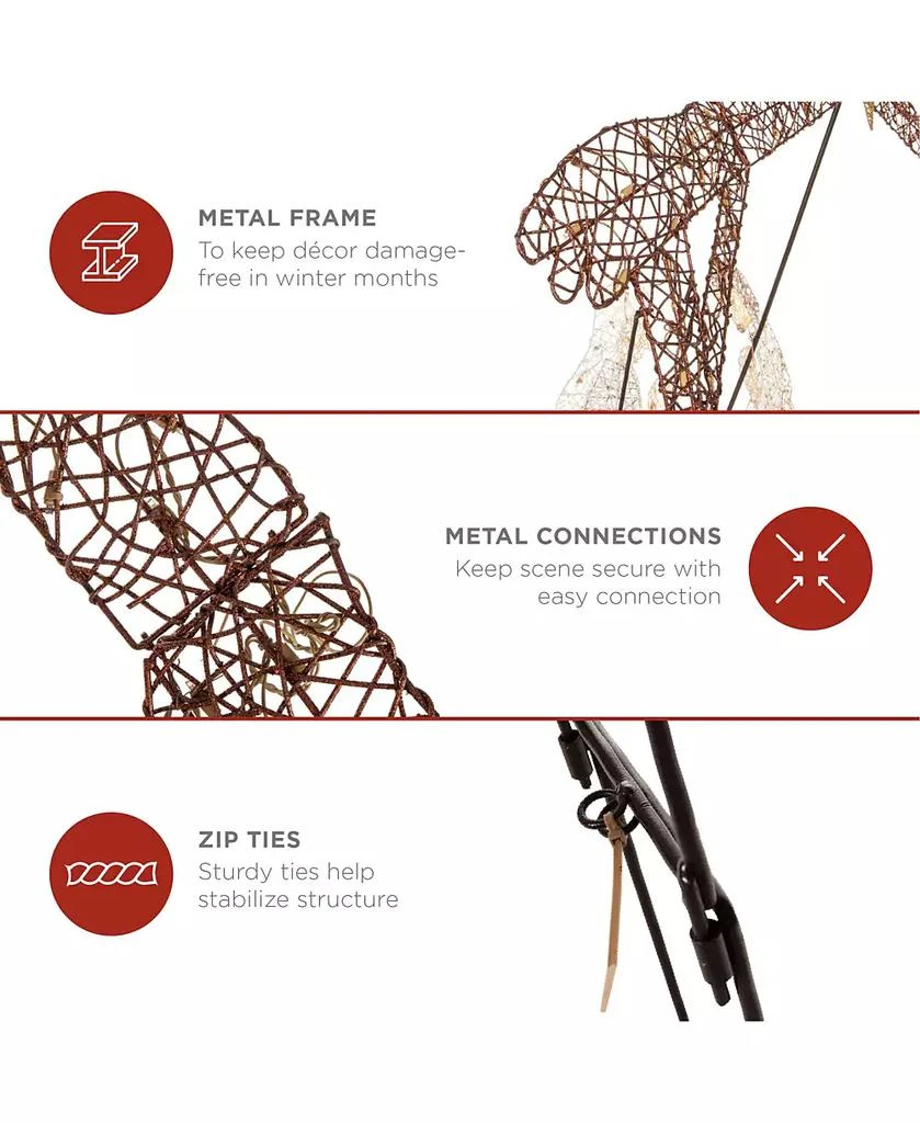 Best Choice Products 6ft Lighted Outdoor Nativity Scene, Yard Decoration w/ 190 LED Lights, Stakes, Zip Ties 5