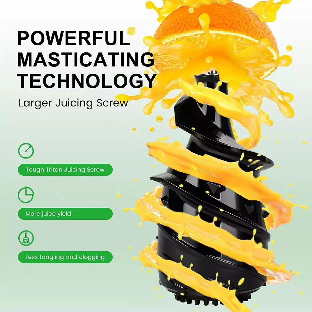 Ventray Cold Press Juicer, Compact Slow Press Juice Extractor, BPA-Free Masticating Juicer with Reverse Function 5