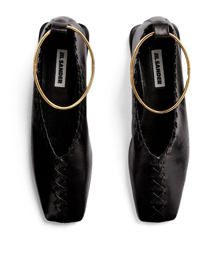 Jil Sander Leather Anklet-Detail Ballet Flats 2
