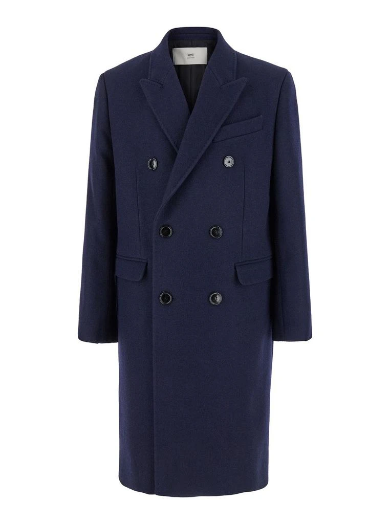 AMI AMI Paris Double-Breasted Straight Hem Coat 1