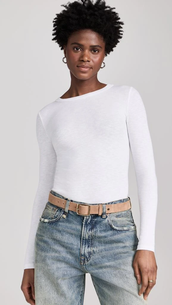 Enza Costa Textured Rib Crew Tee 1