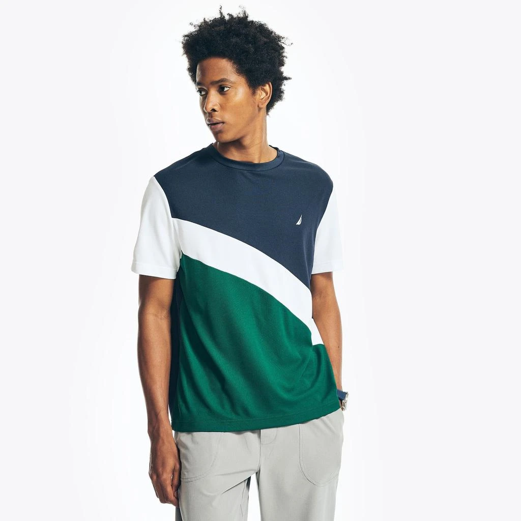 Nautica Mens Navtech Sustainably Crafted Colorblock T-Shirt 1