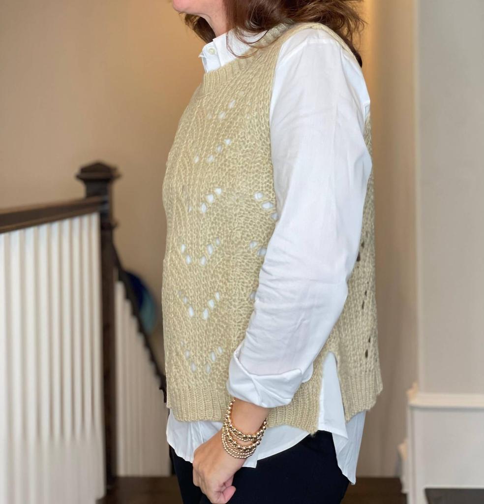 Molly Bracken Molly Bracken - Pointelle Crew Neck Vest