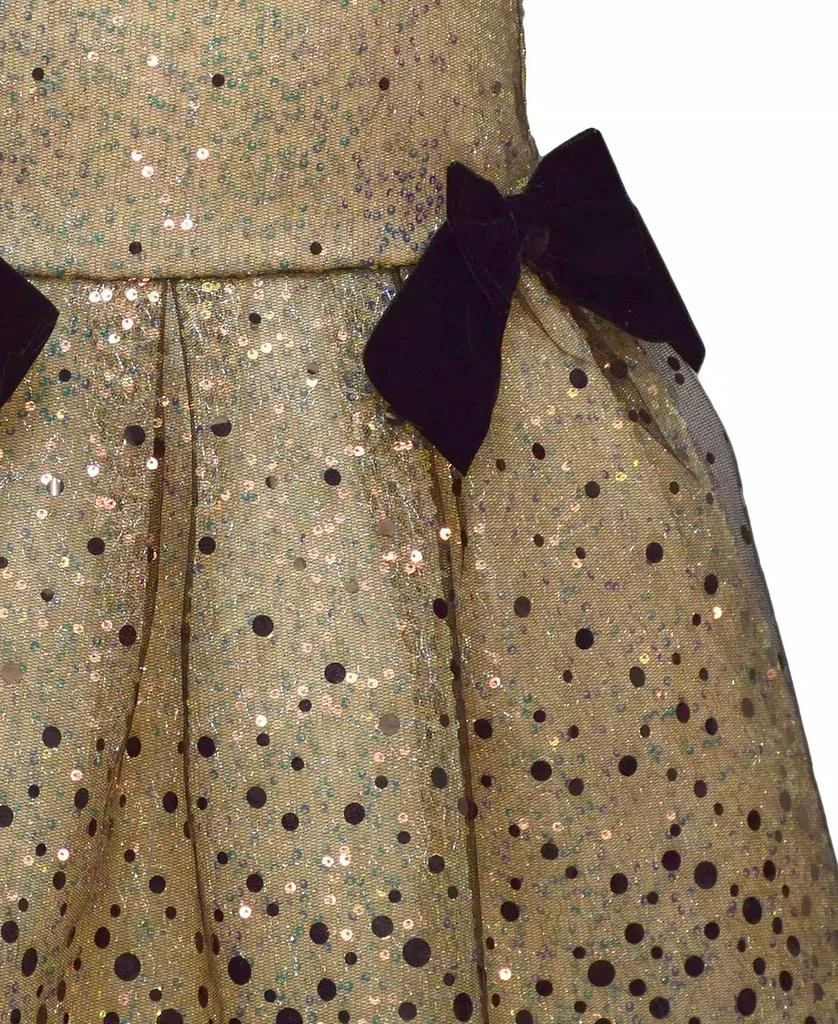bonnie jean gold dress Pastel & Metallic Gold Stripe Dress with Laced Bow Detail & Matching  Bloomers main image 1