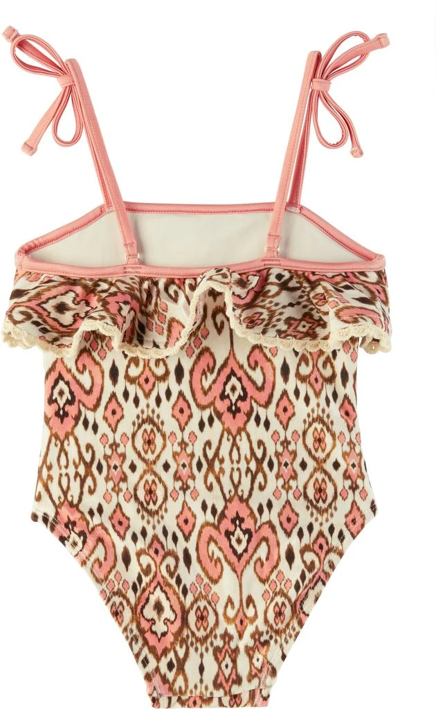 Zimmermann Kids Pink & Beige Wylie Frill Swimsuit 2