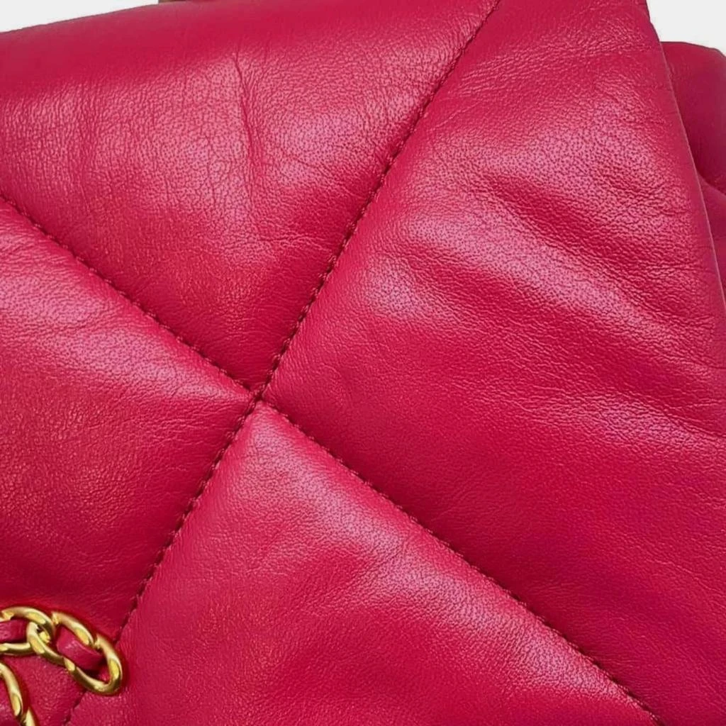 Chanel Chanel Pink Lambskin Leather 19 Flap Chain Shoulder Bag 10