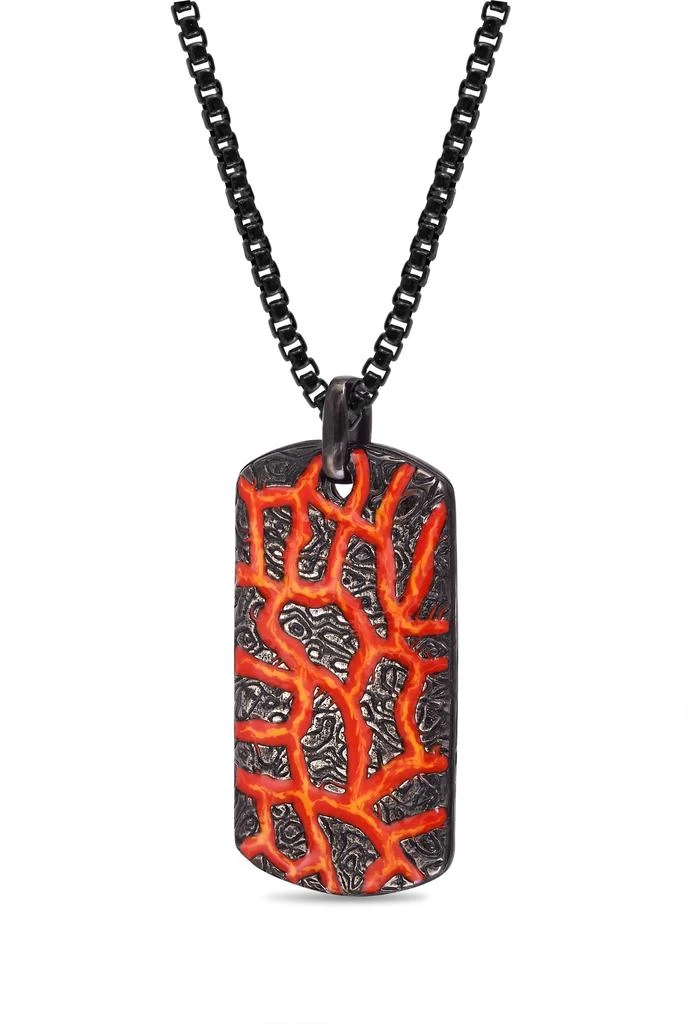 LuvMyJewelry Rivers Of Fire Silver
Red Enamel Tag Necklace 3