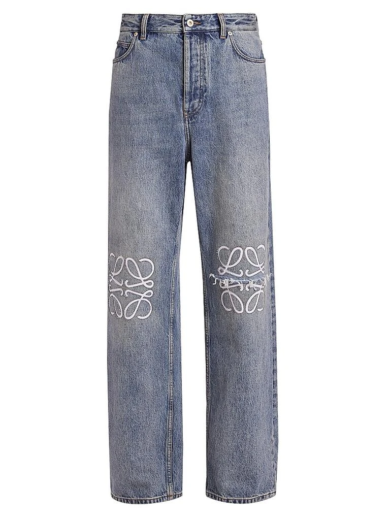 Loewe Embroidered Anagram Straight-Leg Jeans 1