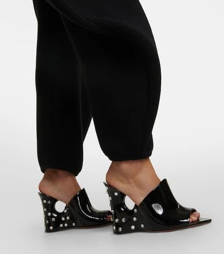 Alaïa La Sculpture embellished patent leather mules 4