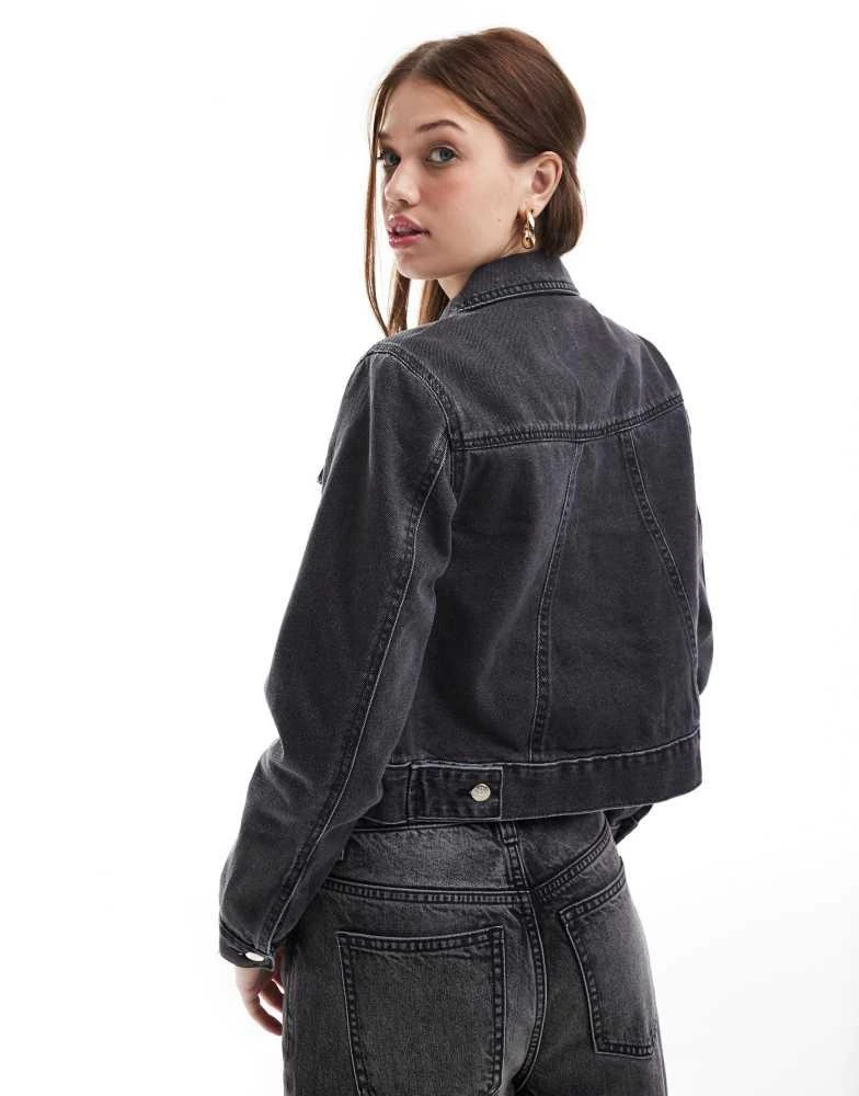 Miss Selfridge Miss Selfridge denim girlfriend jacket in black wash 2