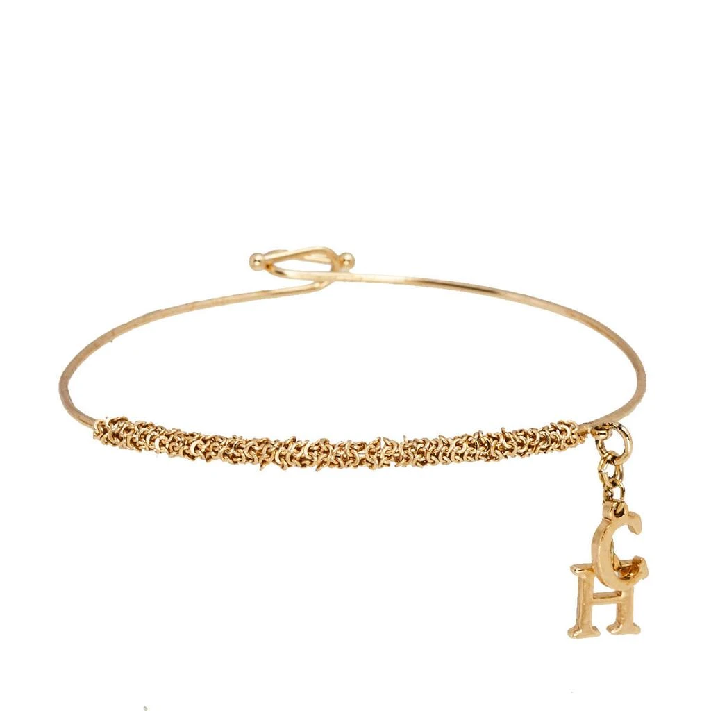CH Carolina Herrera CH Carolina Herrera Logo Charm Gold Tone Bracelet 1