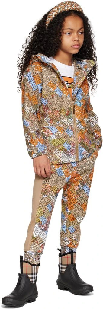 Burberry Kids Beige Monogram Map Lounge Pants 4