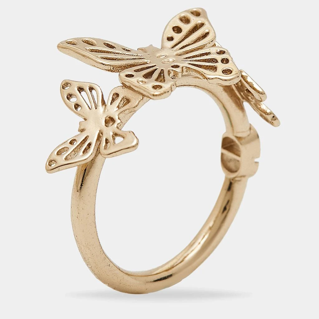 Dior Dior Butterfly Gold Tone Ring Size 52 1